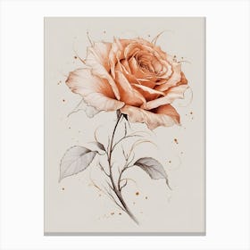 Peach Rose Canvas Print