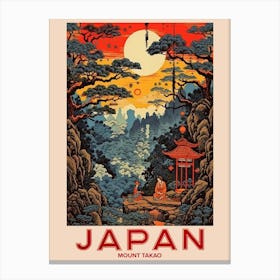 Mount Takao, Visit Japan Vintage Travel Art 4 Canvas Print