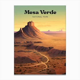 Mesa Verde National Park Colorado Wildlife Travel Art Illustration Canvas Print