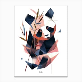 Geometric Panda, Minimalism, Cubism Canvas Print