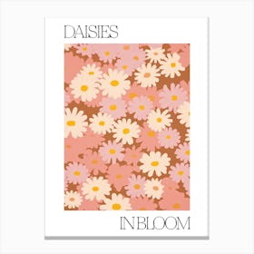 Daisies In Bloom Flowers Bold Illustration 1 Canvas Print