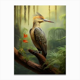 Dawn's Delight: Sunbittern Bird Art Canvas Print