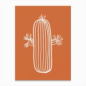 Cactus Line Drawing Barrel Cactus Canvas Print