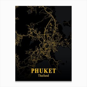 Phuket Gold City Map 1 Canvas Print