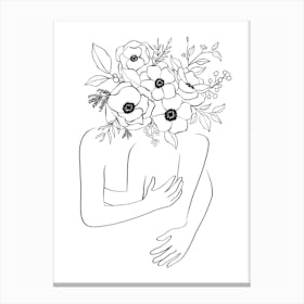 Couple line art Canvas Print