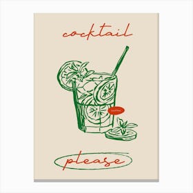 Boho Food 5 Cocktail Please Canvas Print