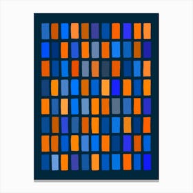 Blue and Orange Abstract Blocks Canvas Print