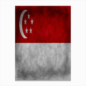 Singapore Flag Texture Canvas Print