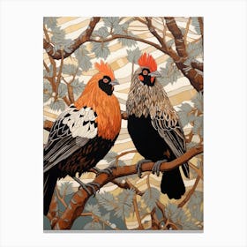 Art Nouveau Birds Poster Chicken 2 Canvas Print