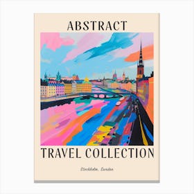 Abstract Travel Collection Poster Stockholm Sweden 1 Canvas Print