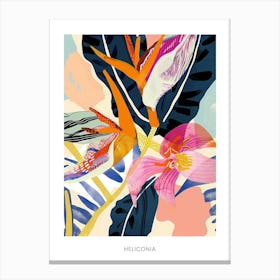 Colourful Flower Illustration Poster Heliconia 2 Canvas Print