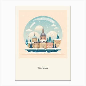 Geneva Switzerland Snowglobe Poster Canvas Print