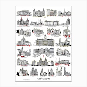 Amsterdam landmark building Poster Canvas Print