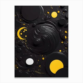 Abstract Black And Yellow Painting Canvas Print