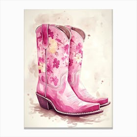 Pink Cowboy Boots 15 Canvas Print