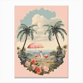 Vintage Pink Illustration Kitsch 2 Canvas Print