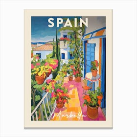 Marbella Spain 5 Fauvist Painting Travel Poster Canvas Print