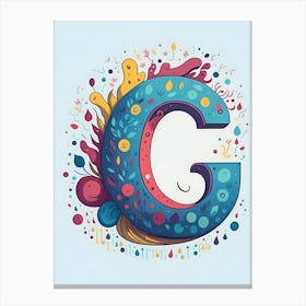 Colorful Letter G Illustration 25 Canvas Print