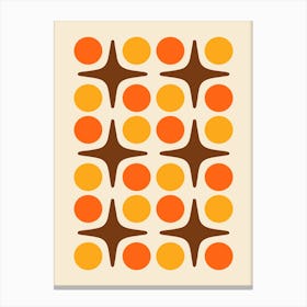 Retro Danish Modern Starburst Composition Canvas Print