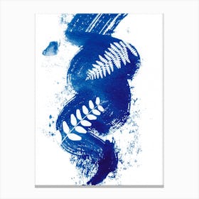 Abstract Blue Plant Twirl Canvas Print