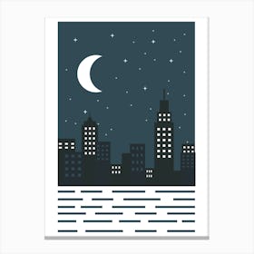 Night City Skyline Canvas Print