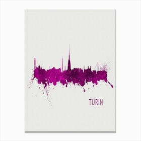 Turin Italy City Purple Canvas Print