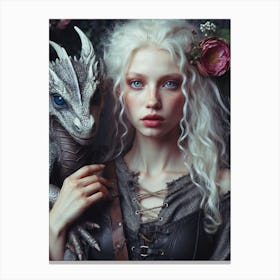 Fairy And A Dragon Canvas Print