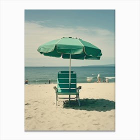Green Chair And Brach Umbrella  Summer Photography 0 Canvas Print