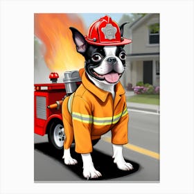 Firefighter Dog-Reimagined 1 Canvas Print