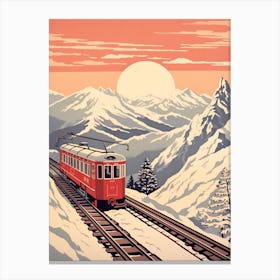 Tateyama Kurobe Alpine Route, Japan Vintage Travel Art 1 Canvas Print