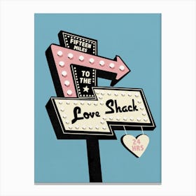 Blue Retro Love Shack, The B52's Canvas Print