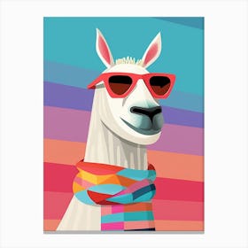 Little Llama 3 Wearing Sunglasses Canvas Print