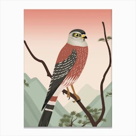 Minimalist Eurasian Sparrowhawk 2 Illustration Canvas Print