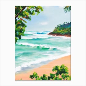 Mirissa Beach, Sri Lanka Contemporary Illustration   Canvas Print
