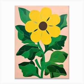 Cut Out Style Flower Art Sunflower 3 Canvas Print