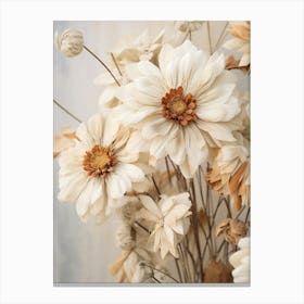 Boho Dried Flowers Zinnia 3 Canvas Print