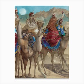 Camels In The Desert 8 Canvas Print