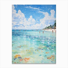 A Painting Of Seven Mile Beach, Negril Jamaica 1 Canvas Print
