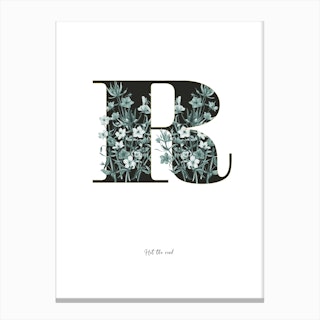 Flower Alphabet R Canvas Print