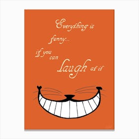 Alice In Wonderland Everything Is Funny Colour Canvas Print