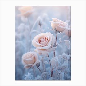 Frosty Botanical Rose 4 Canvas Print