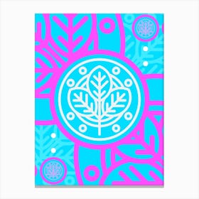 Geometric Glyph in White and Bubblegum Pink and Candy Blue n.0100 Canvas Print