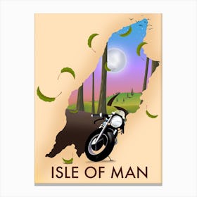 Isle Of Man Travel poster map Canvas Print