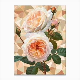 English Roses Painting Rose Geometric 5 Canvas Print