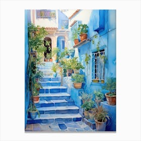 Blue House In Morocco 3 Canvas Print