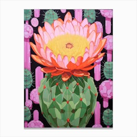 Mexican Style Cactus Illustration Acanthocalycium Cactus 5 Canvas Print