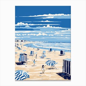 Camber Sands East Sussex Printmaking Style 2 Canvas Print