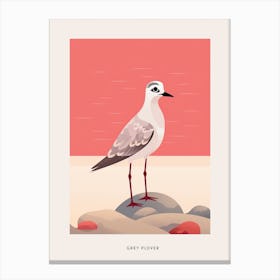 Minimalist Grey Plover 3 Bird Poster Canvas Print