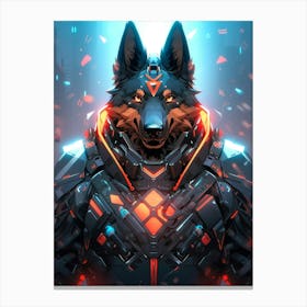 Futuristic Wolf 4 Canvas Print