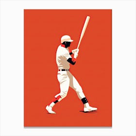 Baseball Player Swinging A Bat Canvas Print